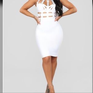 Fashion Nova Kimberly Bandage Dress In White
